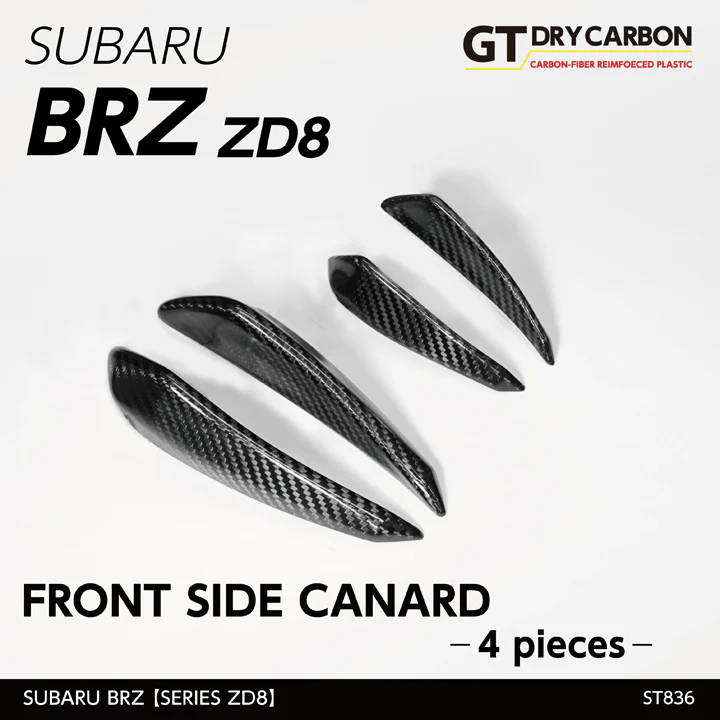 SUBARU BRZ【Type：ZD8】Drycarbon  front side canard 4pcs /st836【for RHD&LHD】