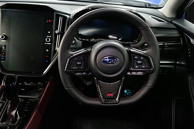 SUBARU WRX S4【Type：VB】Drycarbon steering wheel switch panel cover  with STI logo 3pcs /st644a【for RHD&LHD】 - Image 3