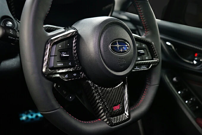 SUBARU WRX S4【Type：VB】Drycarbon steering wheel switch panel cover  with STI logo 3pcs /st644a【for RHD&LHD】 - Image 5